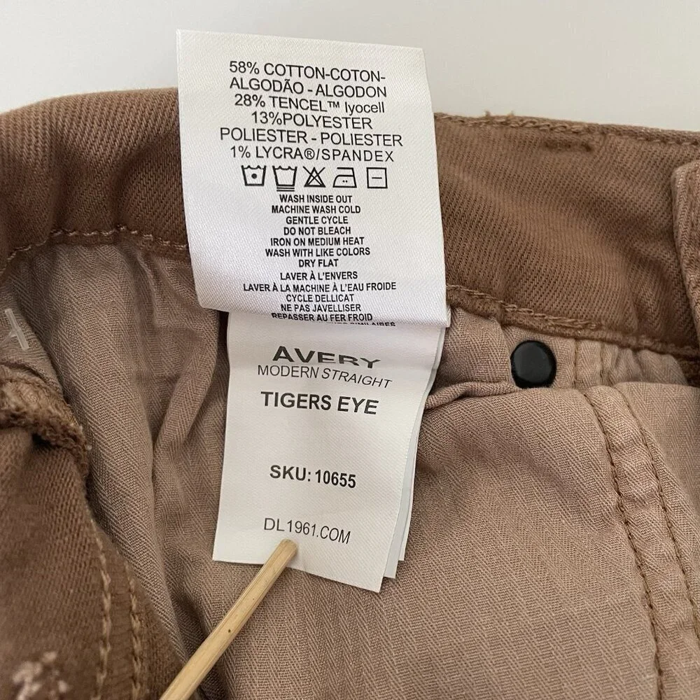 DL1961 Avery Modern Straight Jeans Men's brown denim jeans size 31x34